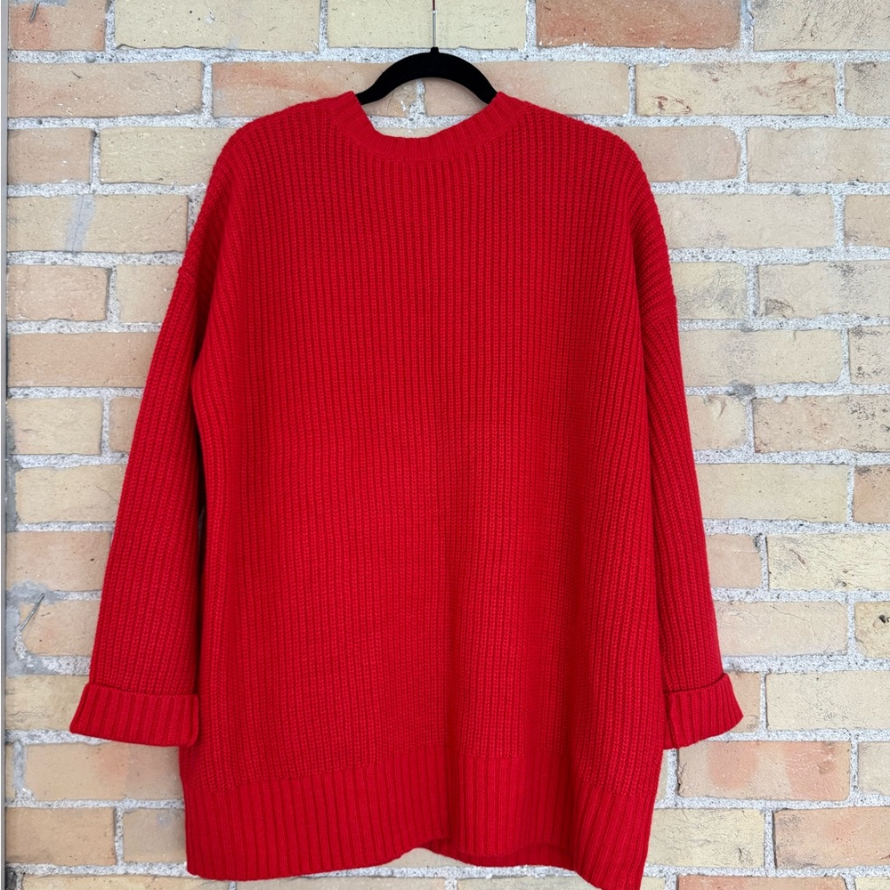 Sanctuary Red Ribbed Button-Front Cardigan - Picture 3 of 3
